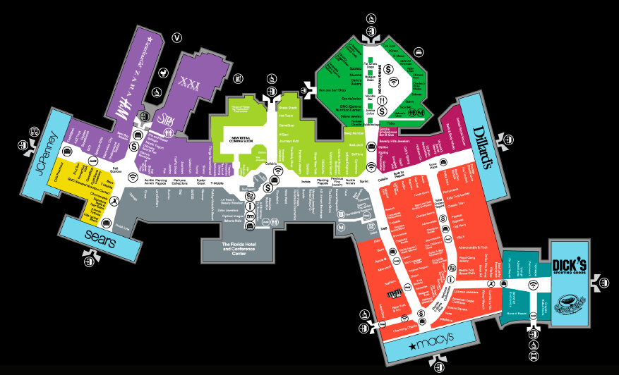 Florida Mall - Mapa de Lojas