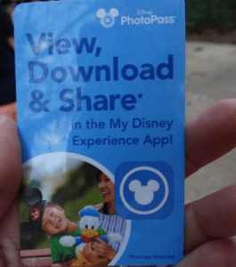 Cartão do PhotoPass da Disney