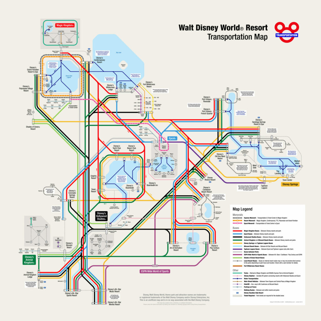 mapa transporte disney