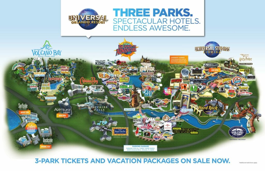 Mapa da Universal Parks & Resorts