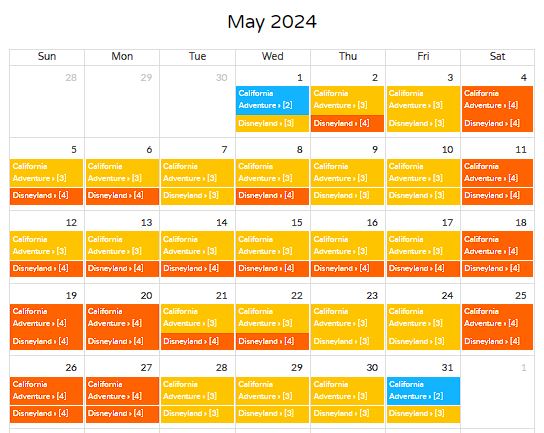 Crowd Calendar Disneyland California - maio 24