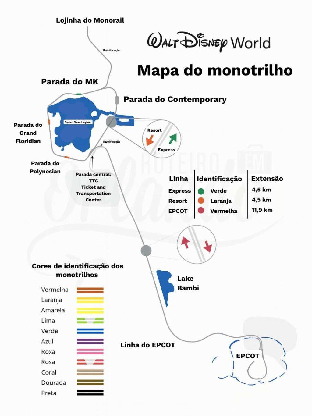 mapa monorail disney orlando