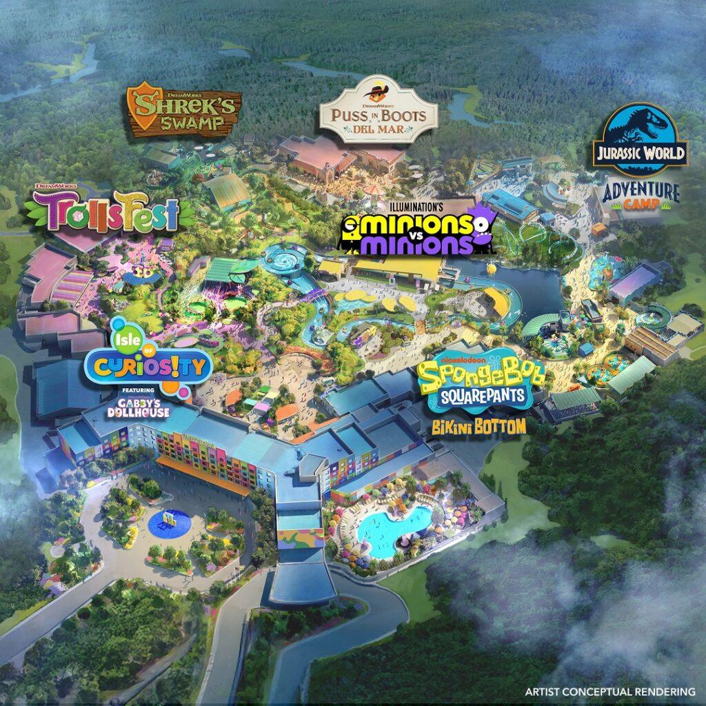 mapa novo parque universal frisco para criancas